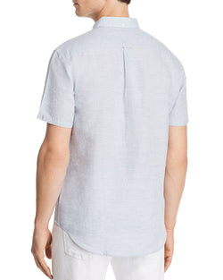The Men's Store Short-sleeve Regular Fit Button-down Shirt Blue Horizon thumbnail 2