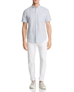 The Men's Store Short-sleeve Regular Fit Button-down Shirt Blue Horizon thumbnail 3
