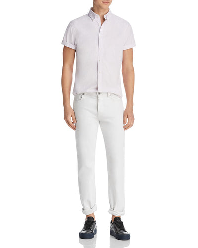The Men's Store Short-sleeve Seersucker Slim Fit Button-down Shirt Orchid