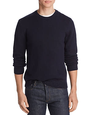 The Men's Store Slub-Knit Sweater Navy