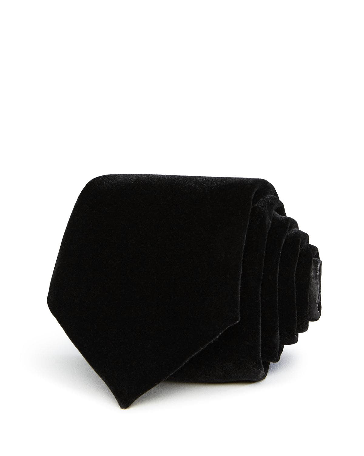 The Men's Store Solid Velvet Skinny Tie Black