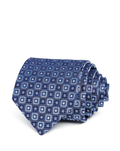 The Men's Store Squares In Squares Classic Tie Navy/Blue