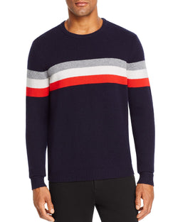 The Men's Store Striped Merino Wool Sweater Navy Stripe thumbnail 1