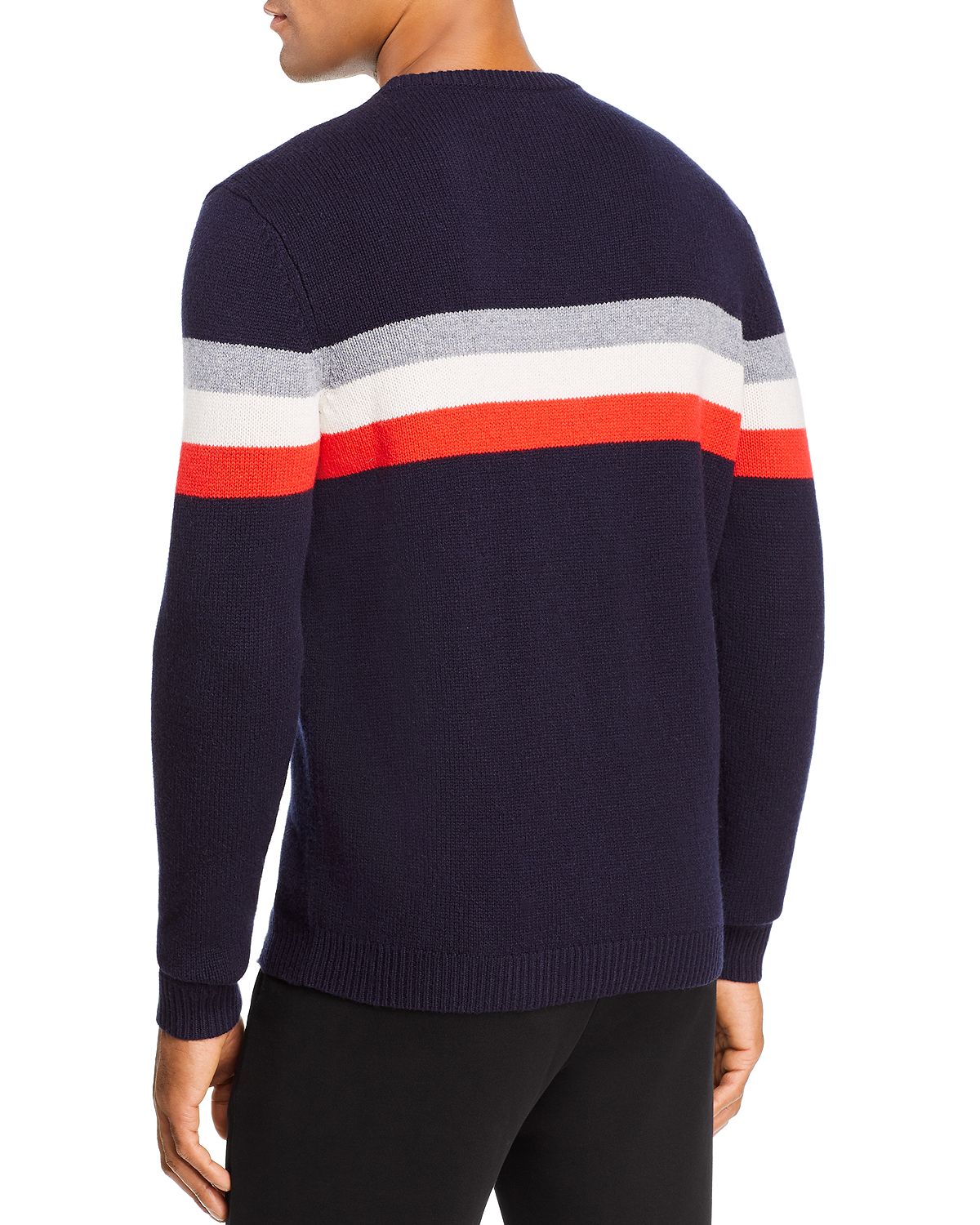 The Men's Store Striped Merino Wool Sweater Navy Stripe