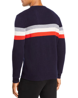 The Men's Store Striped Merino Wool Sweater Navy Stripe thumbnail 2