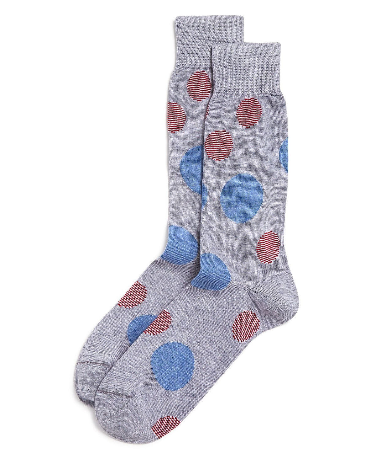 The Men's Store  Striped Polka Dot Socks Gray