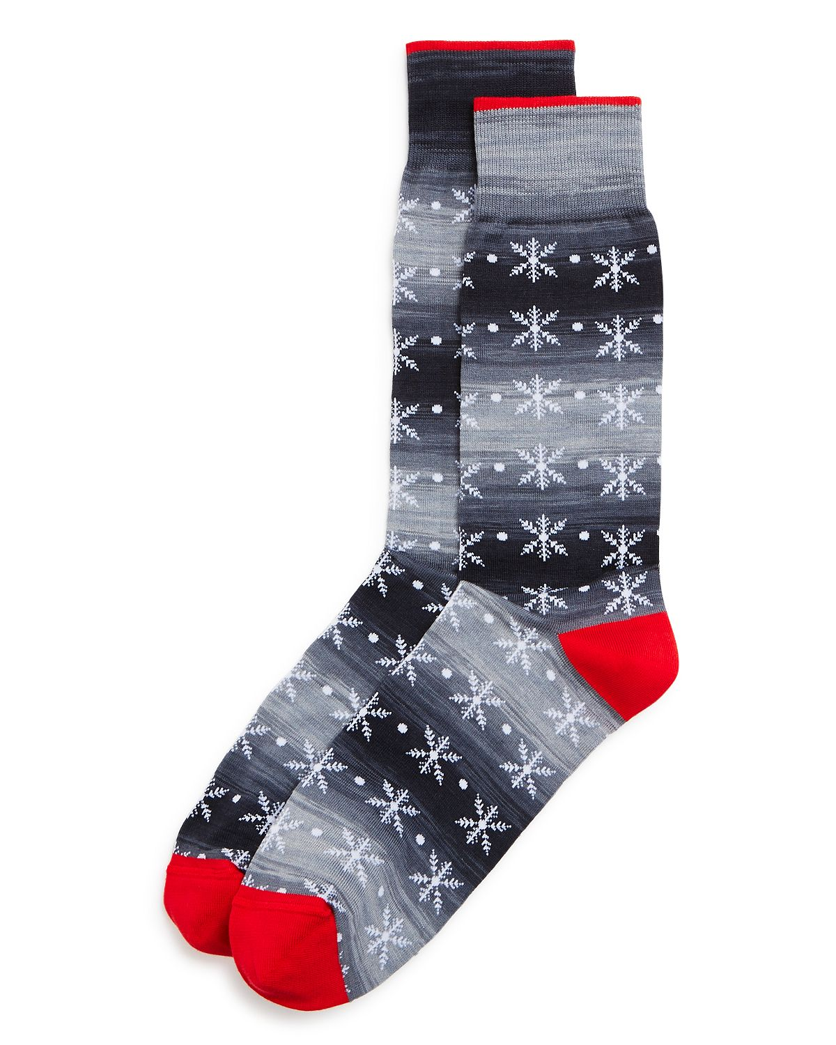 The Men's Store Striped Snowflake Socks Charcoal