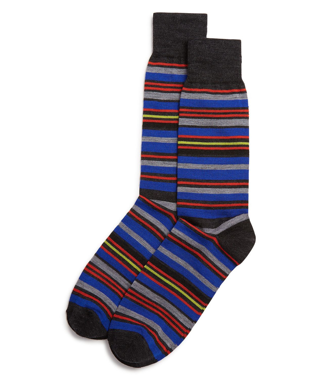 The Men's Store Striped Socks Gray/royal Blue