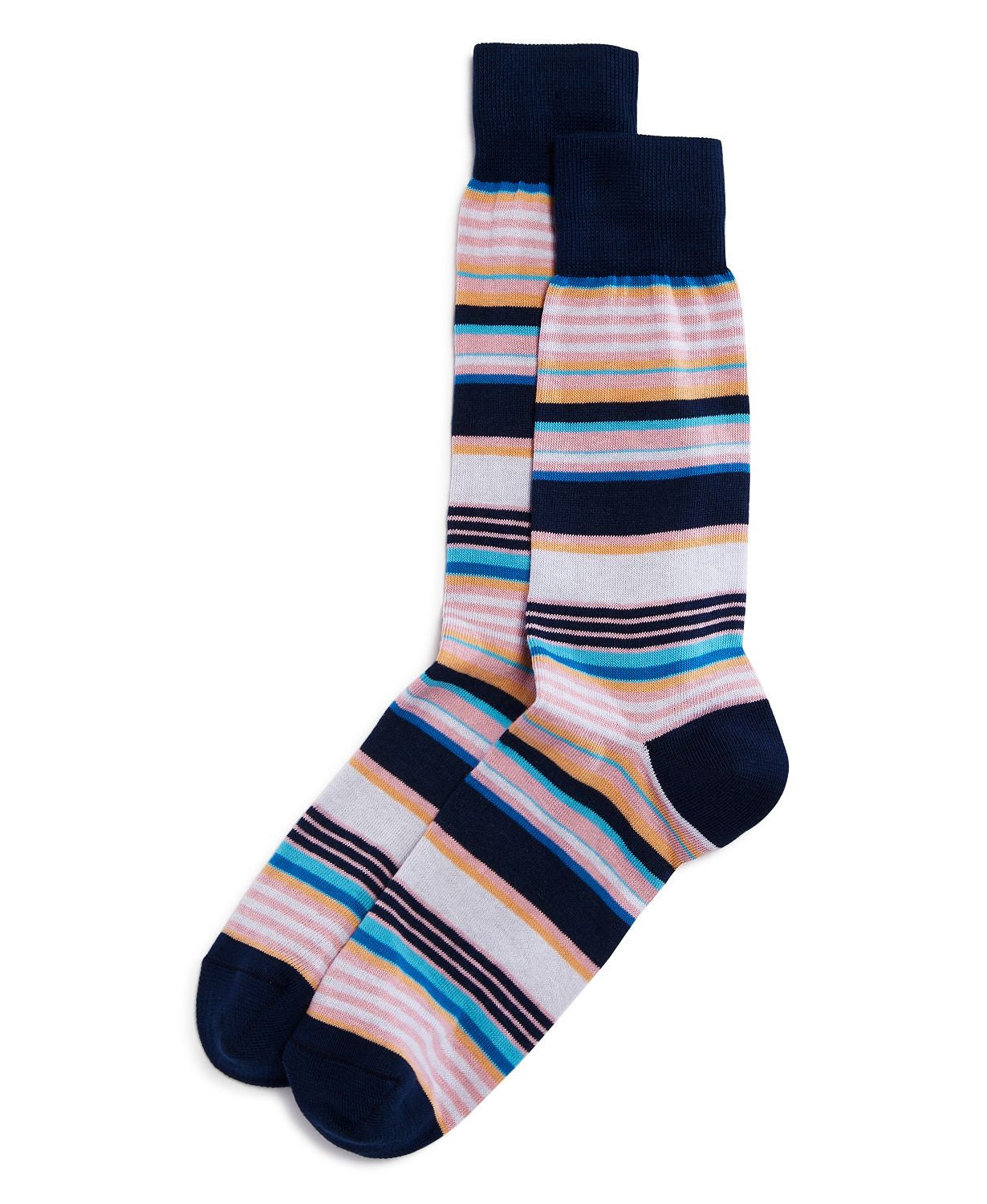 The Men's Store Striped Socks Navy
