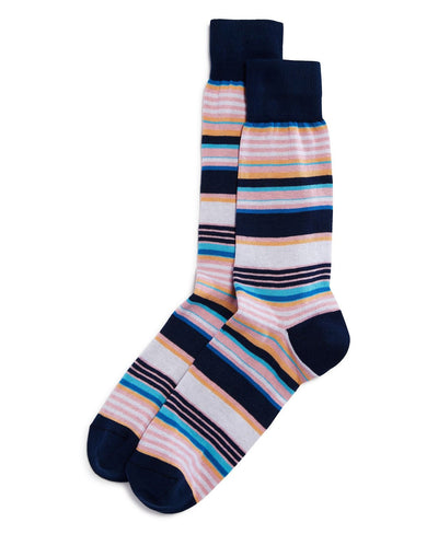 The Men's Store Striped Socks Navy