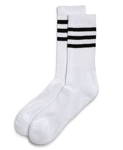 The Men's Store  Striped Tube Socks White/black