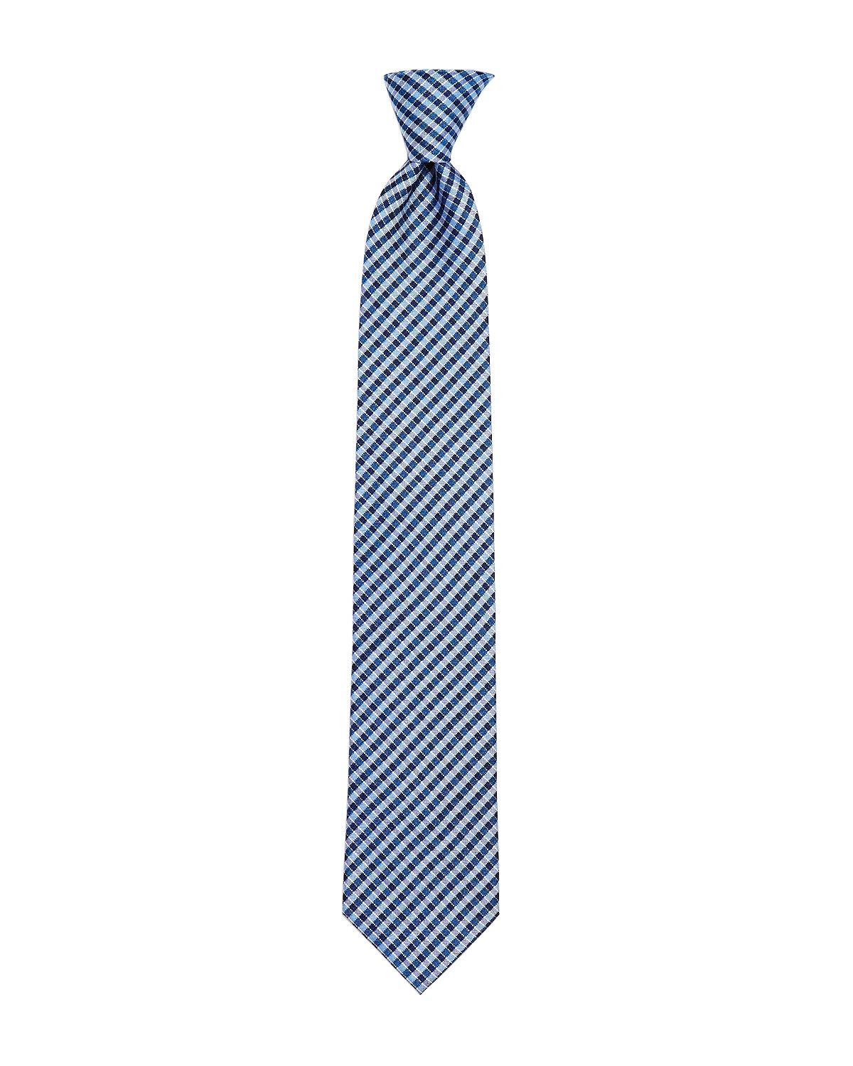The Men's Store Summer Check Classic Tie Blue
