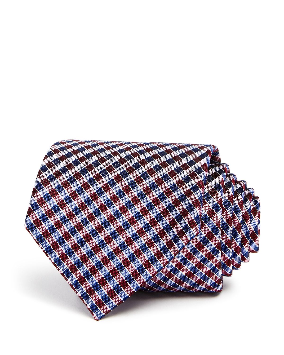 The Men's Store Summer Check Classic Tie Red