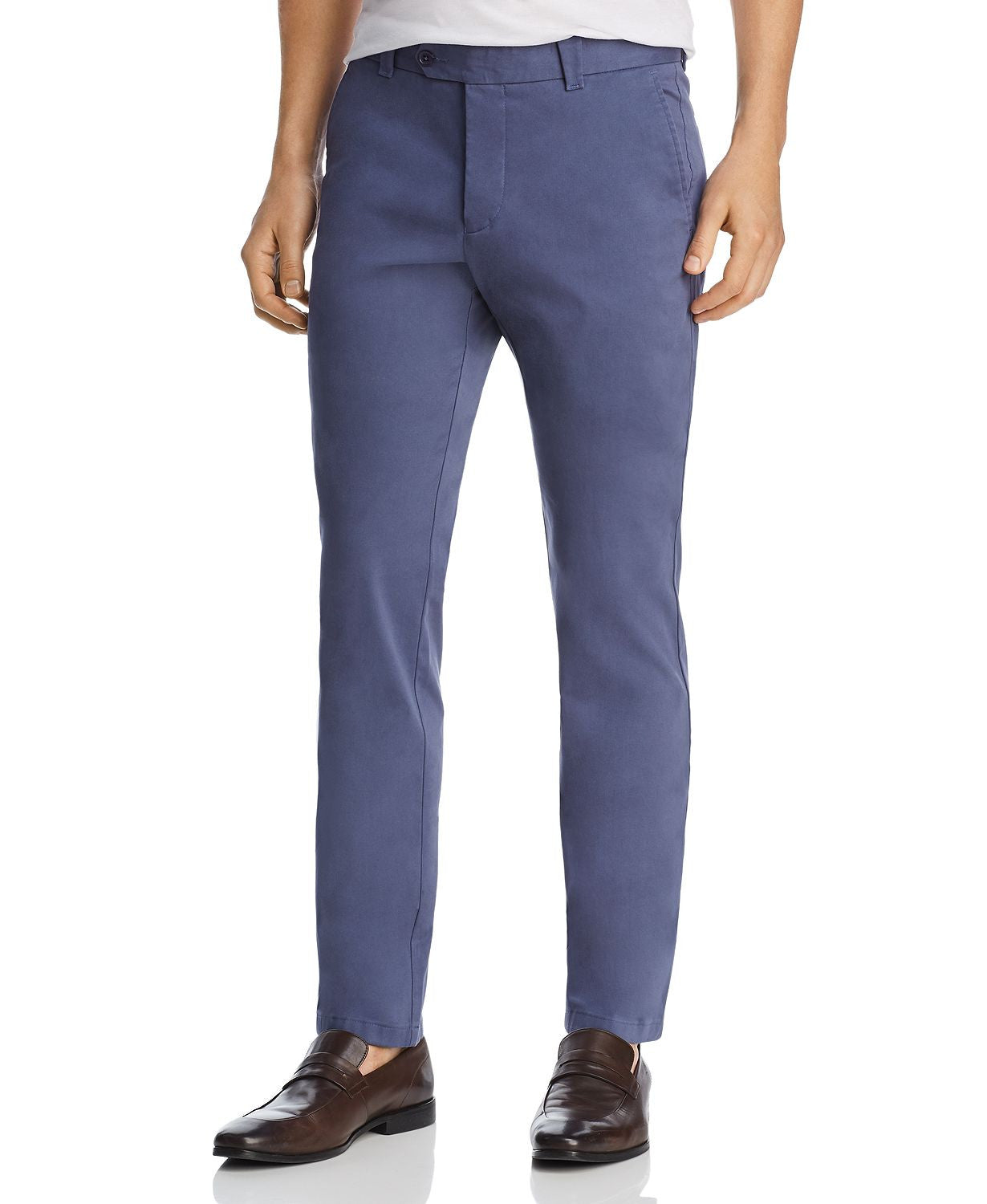 The Men's Store  Tailored Fit Chinos Washed Blue