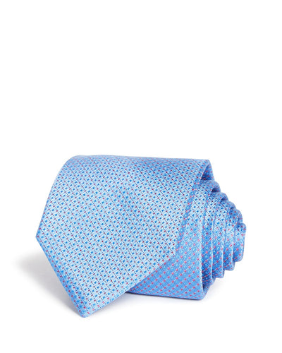 The Men's Store Textured Neat Silk Classic Tie Light Blue/White