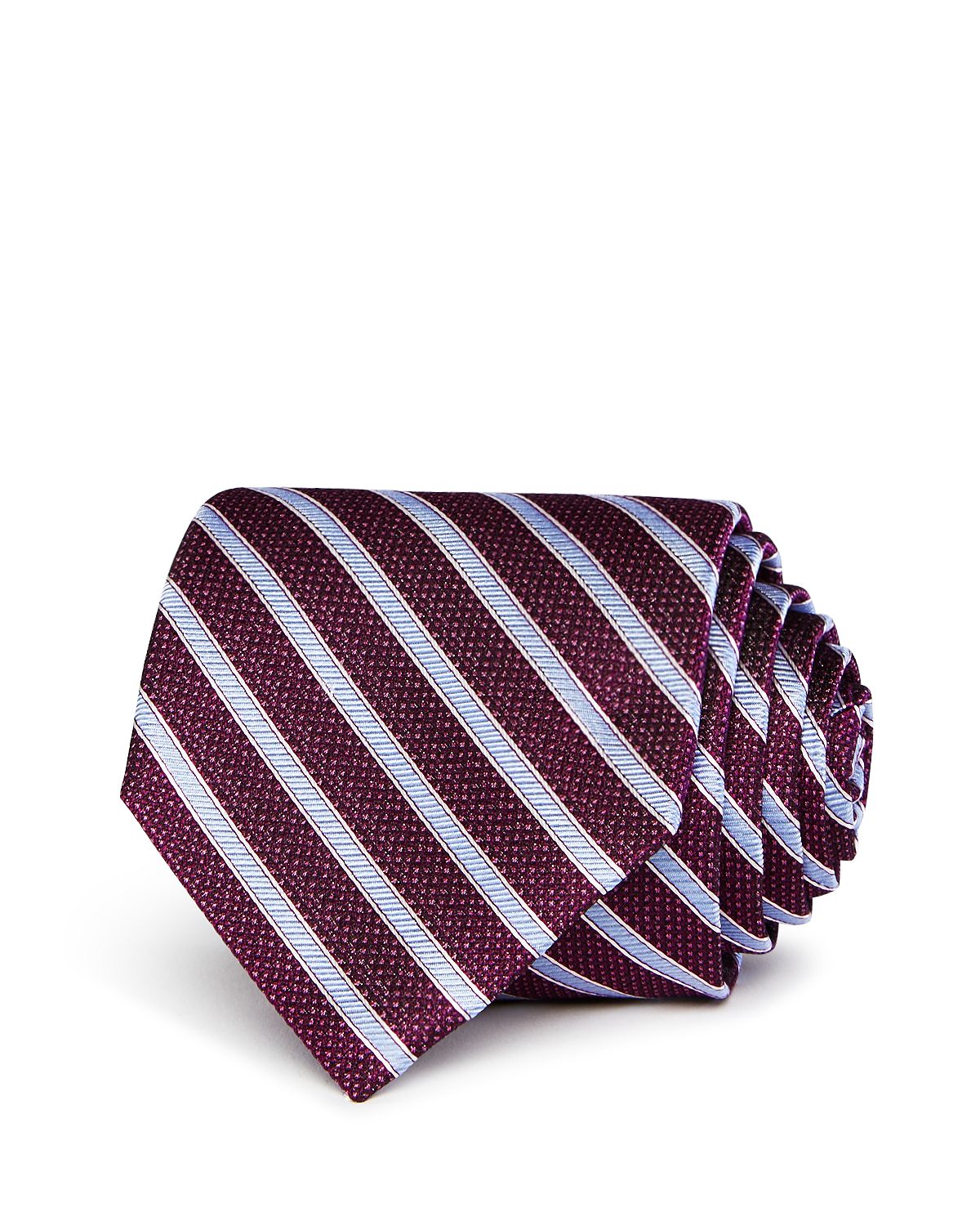 The Men's Store Textured Stripe Silk Classic Tie Berry