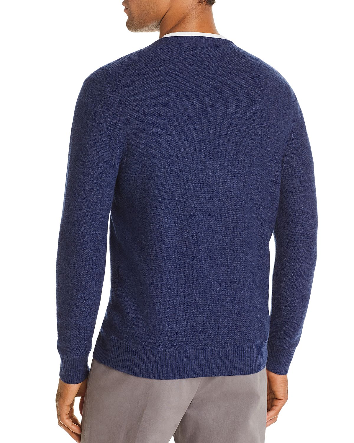 The Men's Store Textured Sweater Ocean Blue