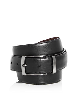 The Men's Store The Men's's Store At Reversible Burnished Edge Buckle Leather Belt Black/Brown thumbnail 2