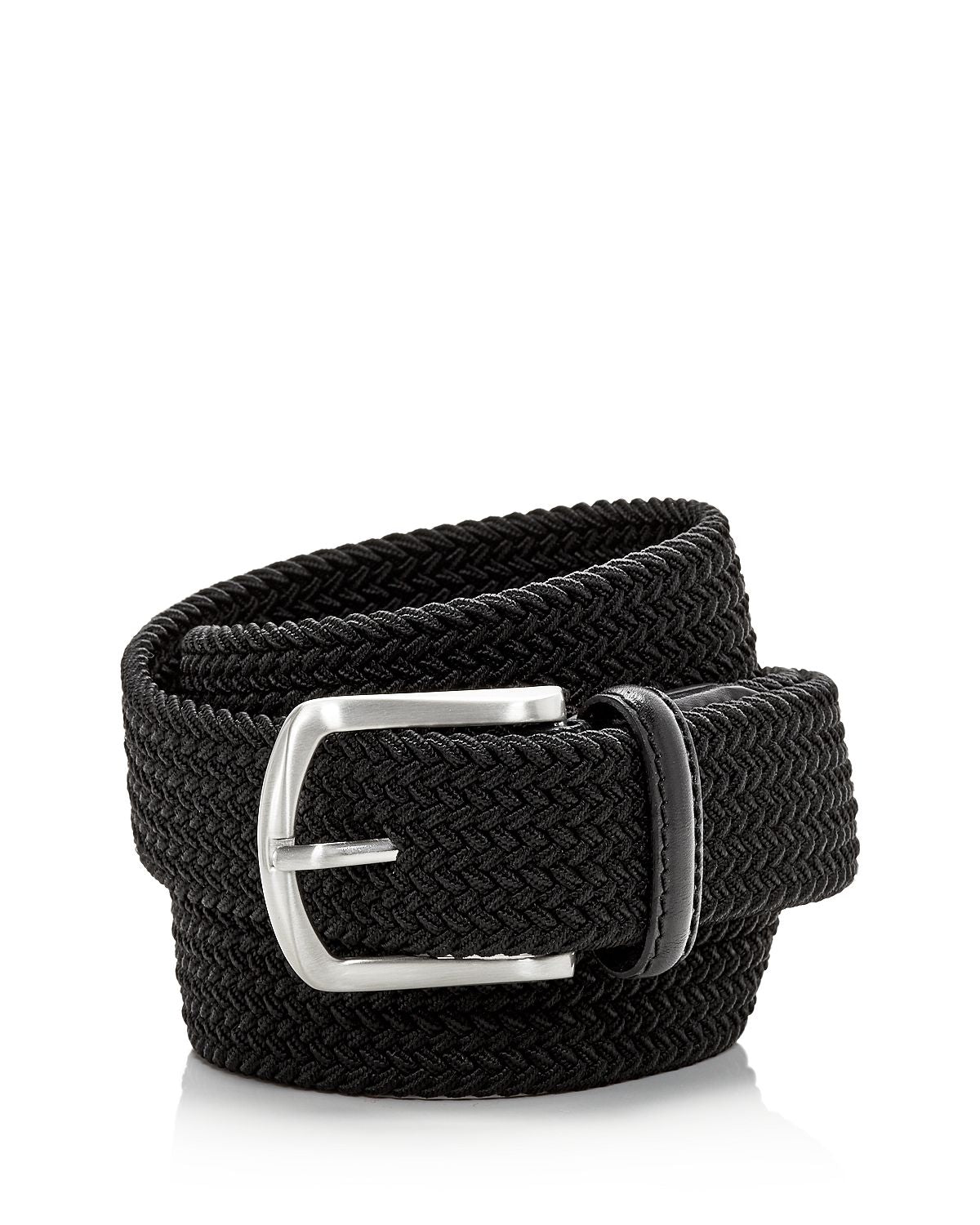 The Men's Store The Men's's Store At Woven Stretch Belt Black