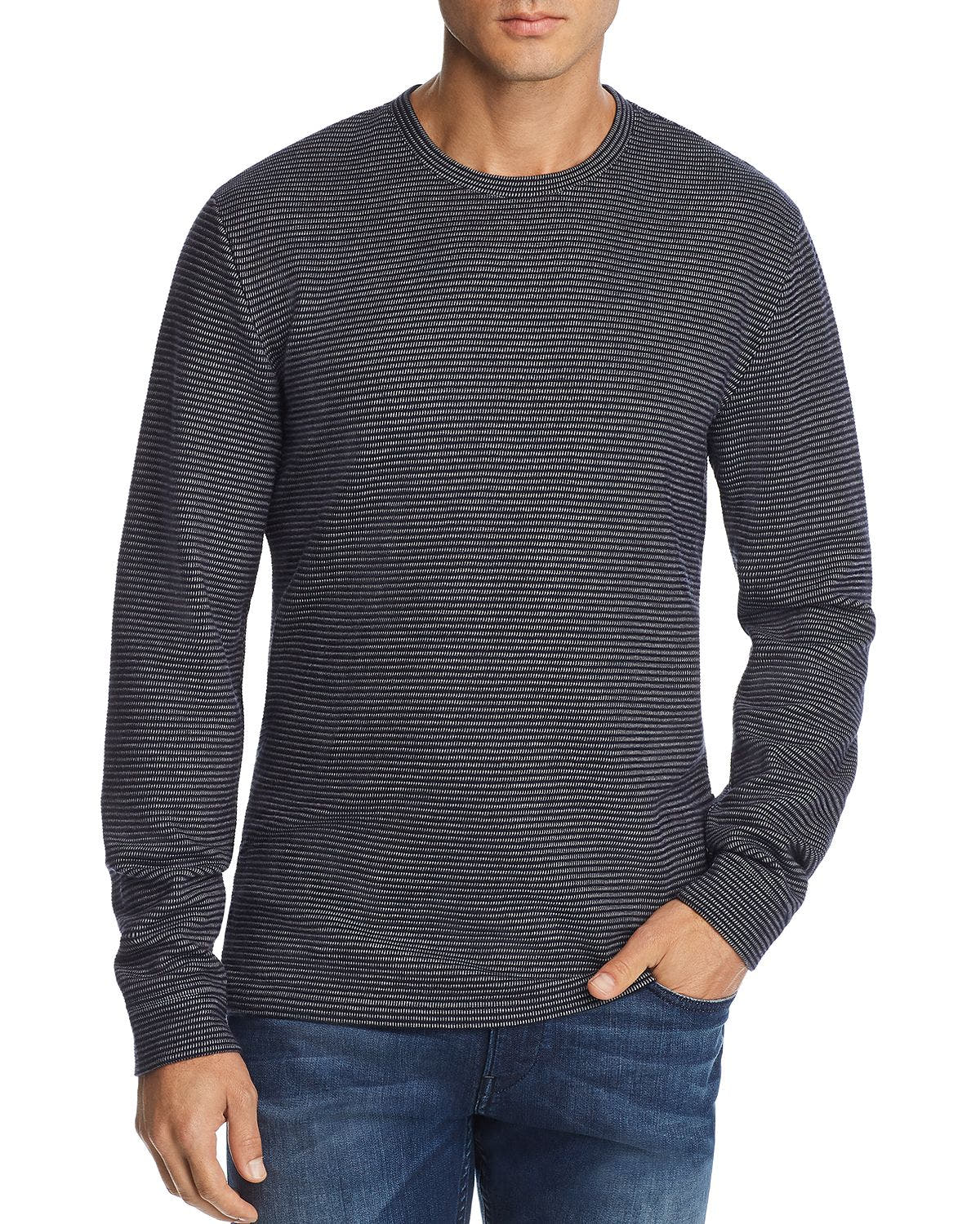 The Men's Store The Store At Bloomingdake's Micro Stripe Long-sleeve Tee Navy/Gray