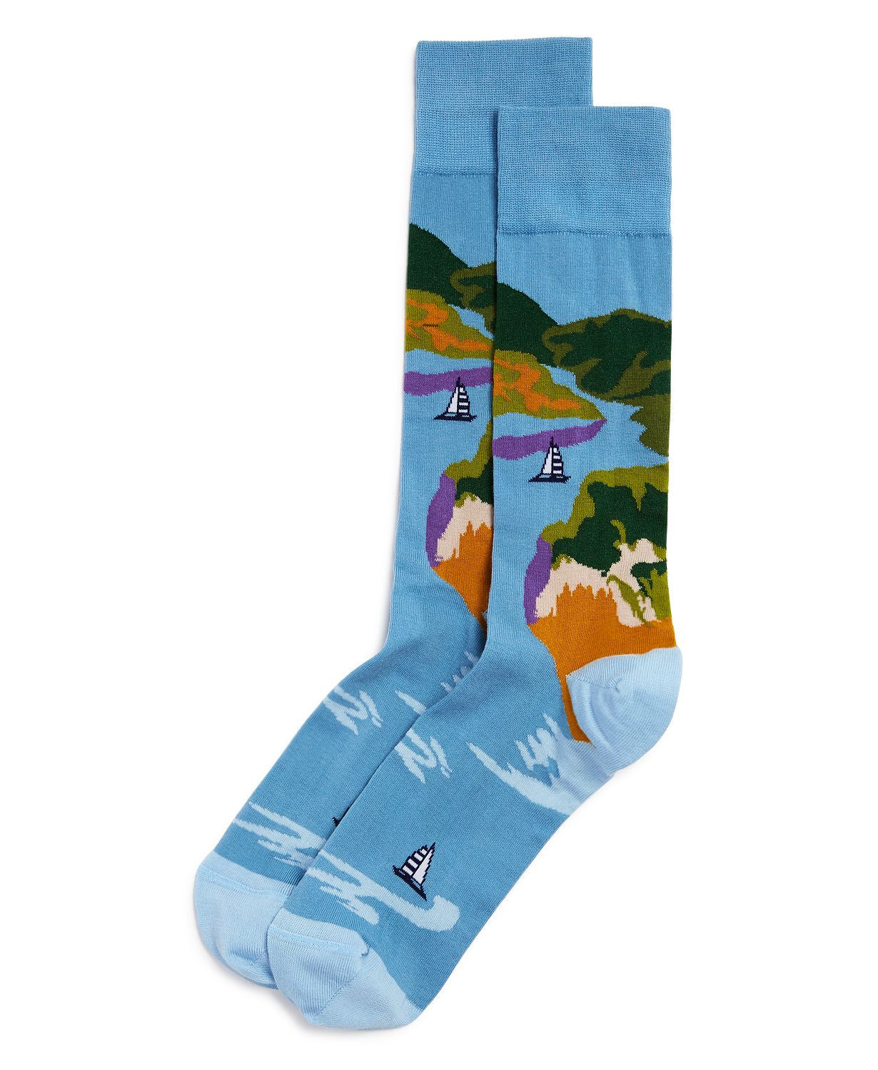 The Men's Store  The Store At Bloomingdale's Landscape Socks Light Blue