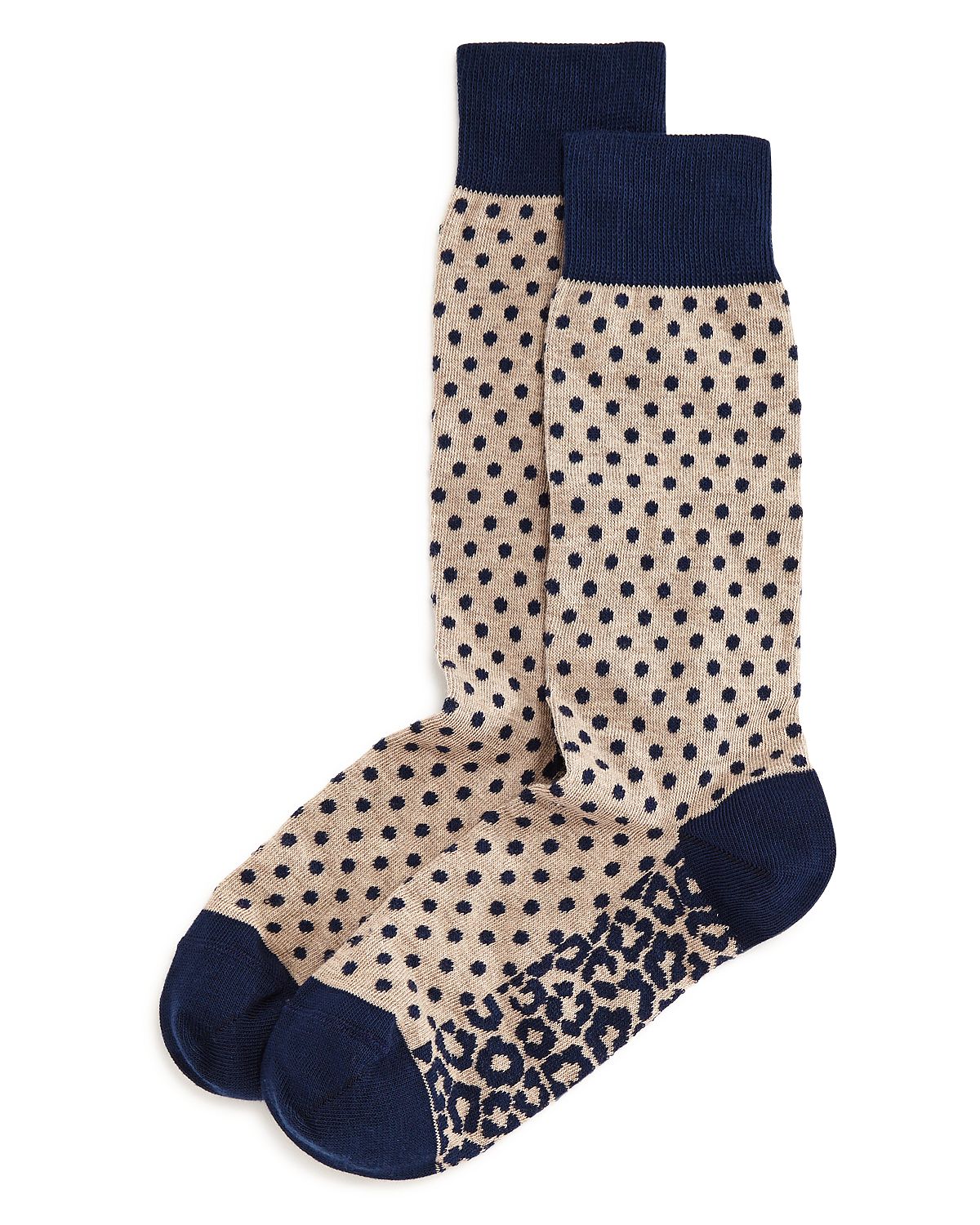 The Men's Store The Store At Bloomingdales Dots & Leopard Print Socks Navy