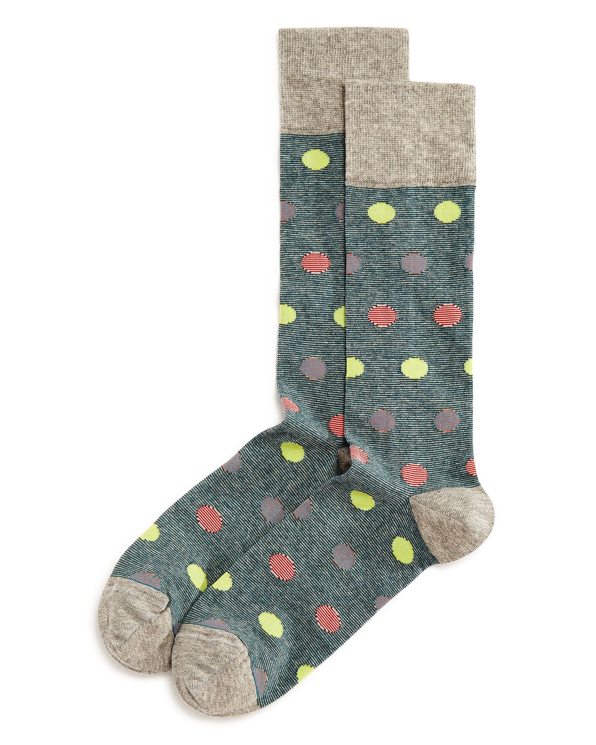 The Men's Store The Store At Striped Dots Socks Medium Gray