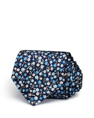 The Men's Store The Store Flower Stem Classic Necktie Blue