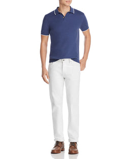 The Men's Store Tipped Chevron-stitch Classic Fit Polo Shirt Washed Blue thumbnail 3