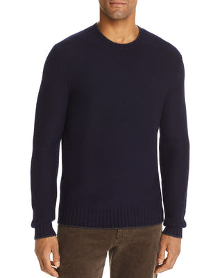 The Men's Store Tipped Crewneck Sweater Navy Blue