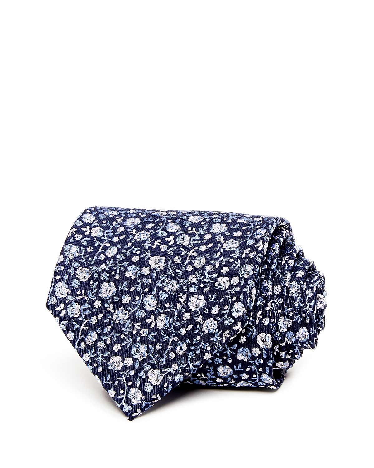 The Men's Store Tossed Floral Vines Classic Tie Navy