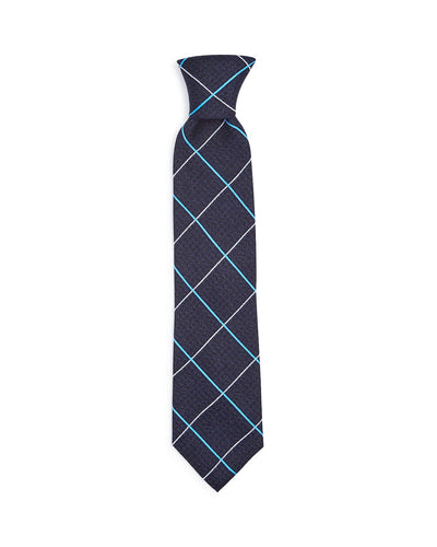 The Men's Store Tuscan Check Silk Classic Tie Navy