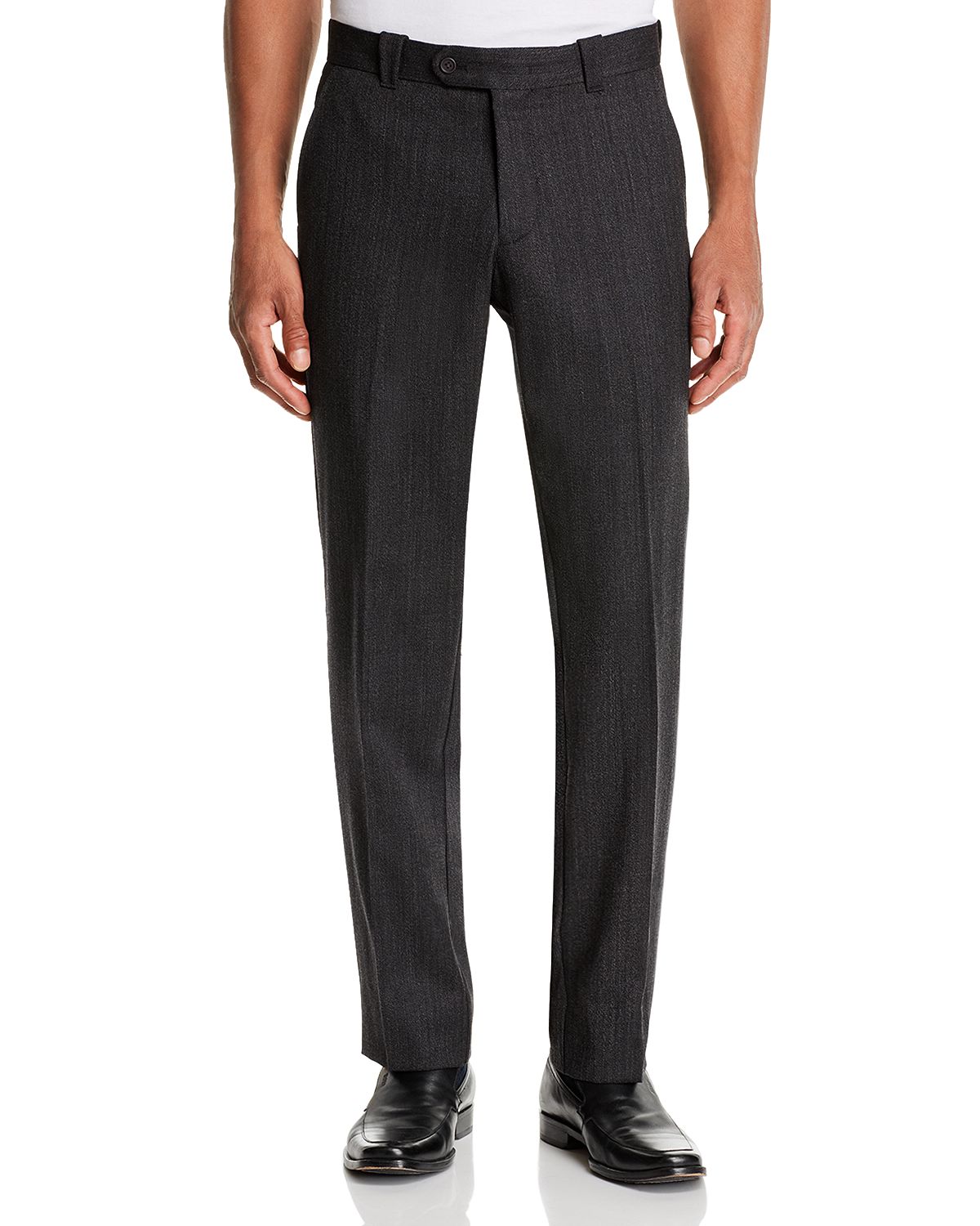 The Men's Store Wool Mlange Classic Fit Pants Charcoal