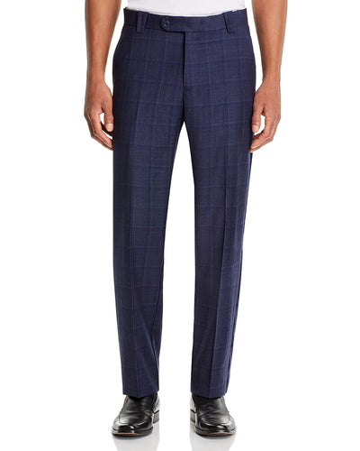 The Men's Store Wool Tonal-check Classic Fit Pants Blue