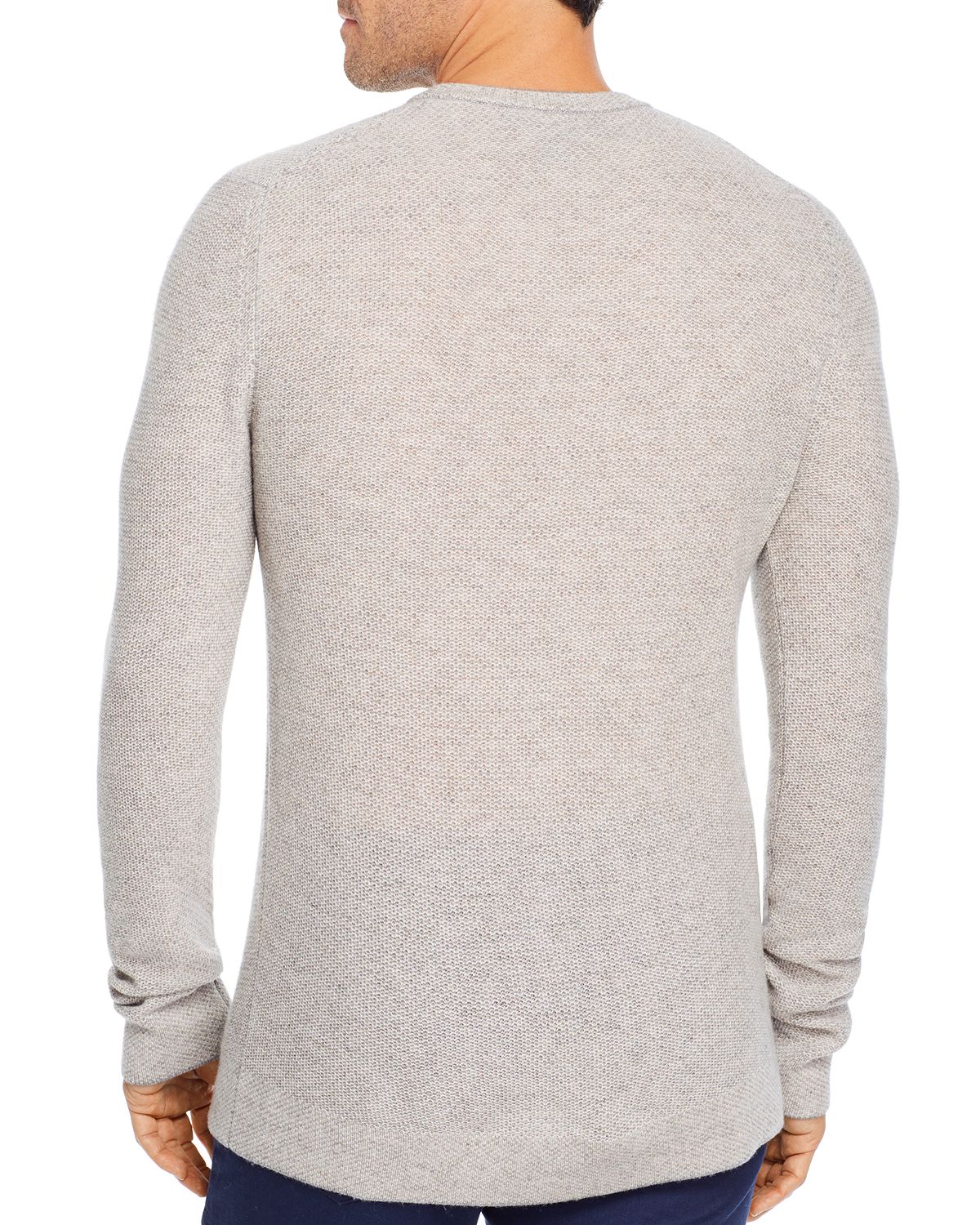 The Men's Store Wool & Cashmere Honeycomb Sweater Gray/Navy