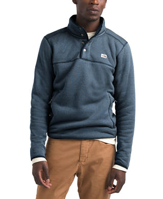 The North Face Men"s Sherpa Patrol Fleece Sweatshirt Shady Blue Heather/Peyote Beige