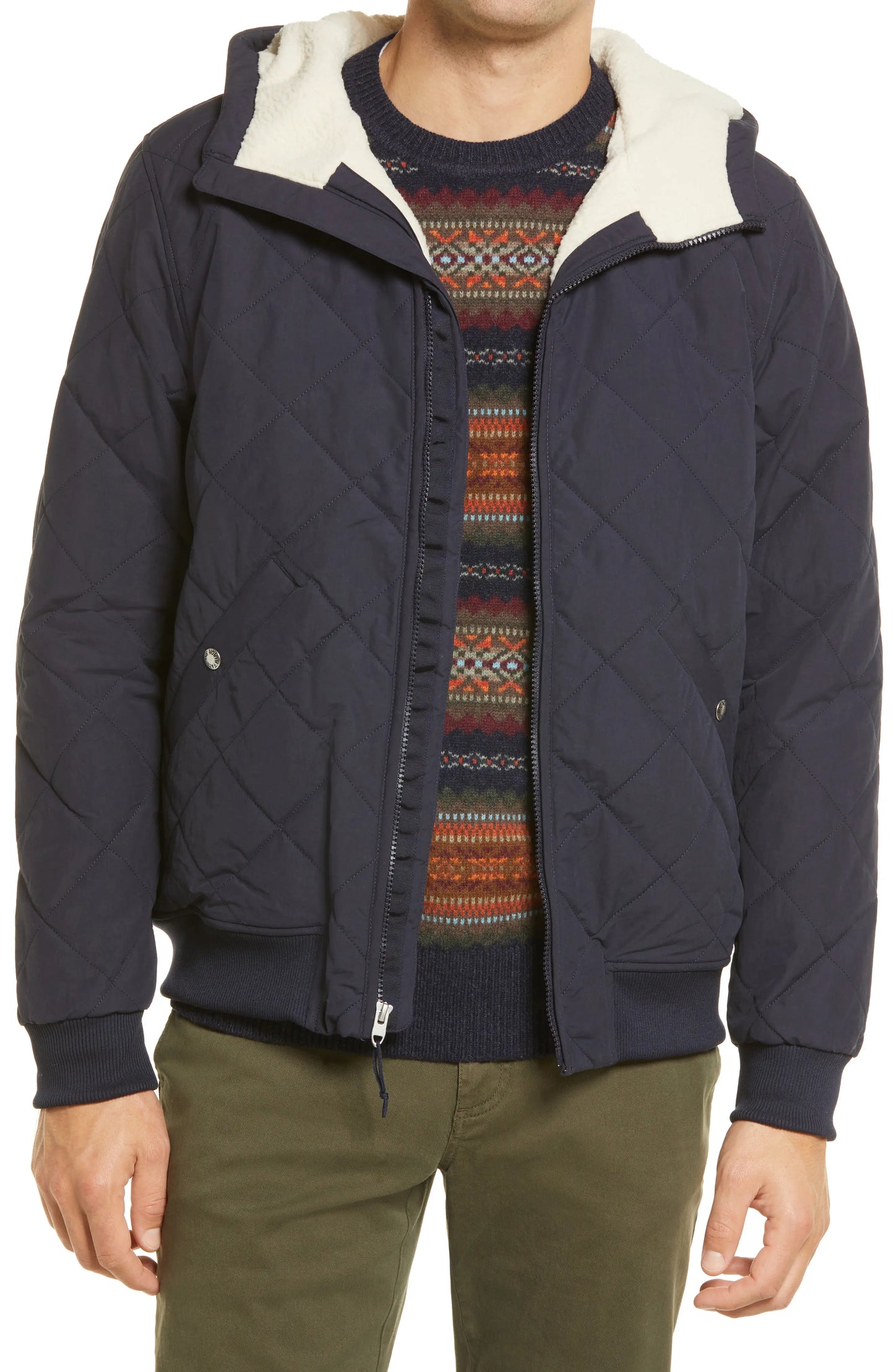 The North Face Men's Cuchillo Insulated Hooded Jacket in Aviator Navy/Bleached Sand