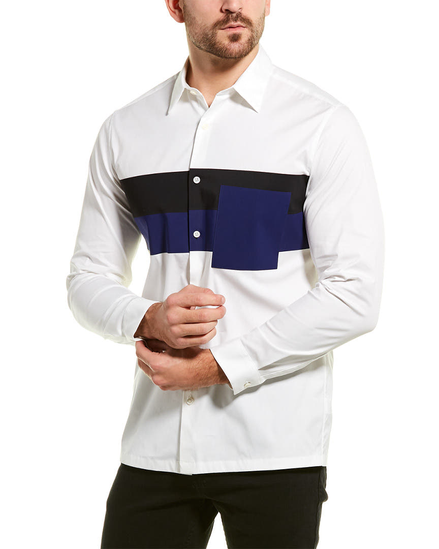 Theory Mens Menlo Woven Shirt white
