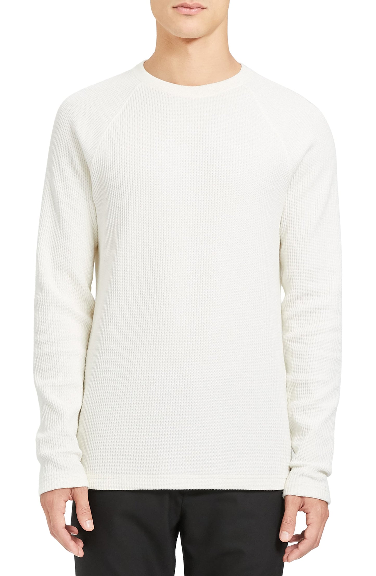 Theory River Thermal Stitch Long Sleeve Shirt White