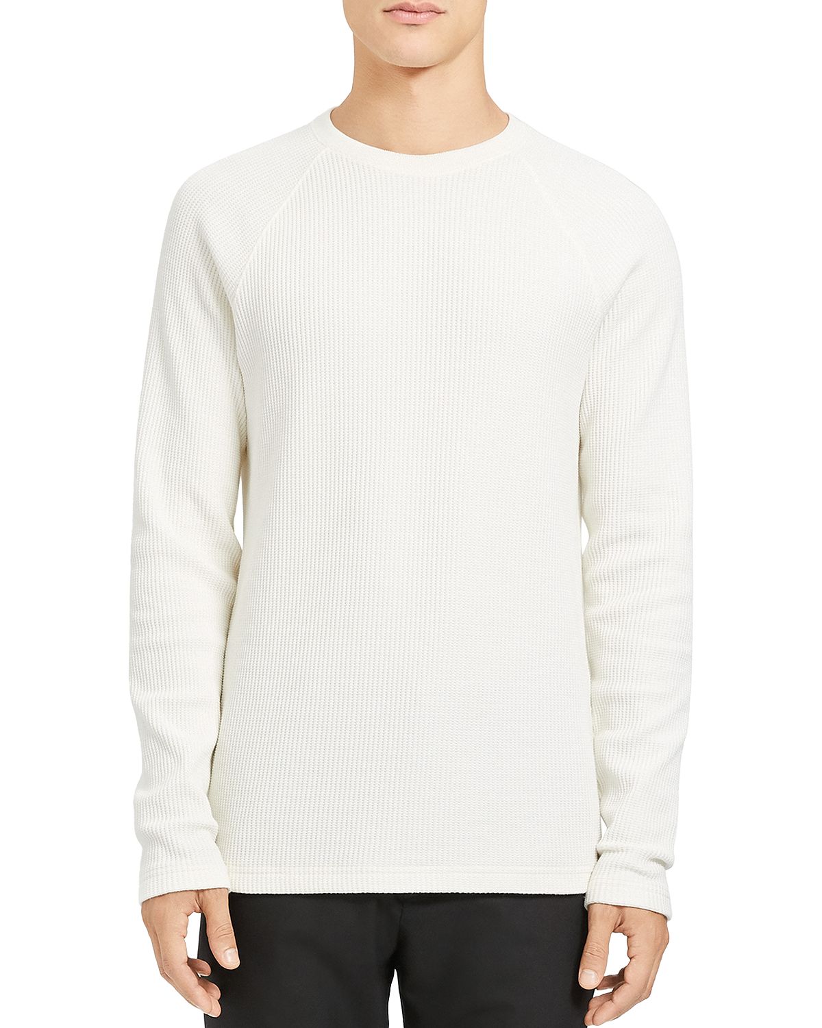 Theory River Waffle Knit Organic Cotton Sweater Ivory
