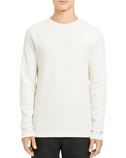 Theory River Waffle Knit Organic Cotton Sweater Ivory thumbnail 1