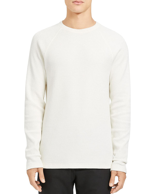 Theory River Waffle Knit Organic Cotton Sweater Ivory