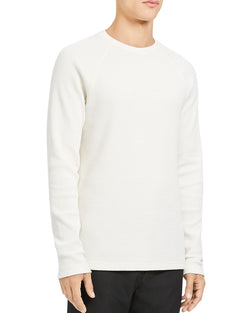 Theory River Waffle Knit Organic Cotton Sweater Ivory thumbnail 3