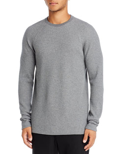 Theory River Waffle Knit Organic Cotton Sweater Medium Gray Heather thumbnail 1