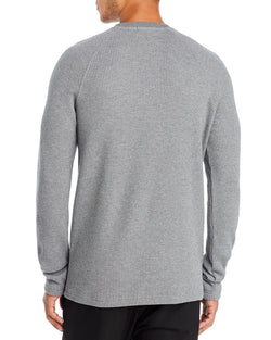 Theory River Waffle Knit Organic Cotton Sweater Medium Gray Heather thumbnail 2