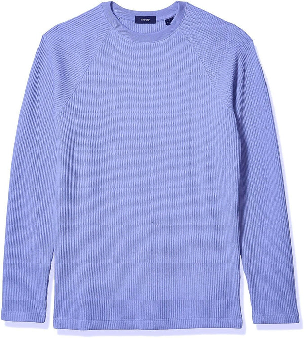 Theory Sweater Blue Crewneck Thermal Knit Pullover