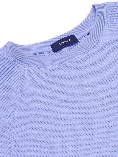 Theory Sweater Blue Crewneck Thermal Knit Pullover
