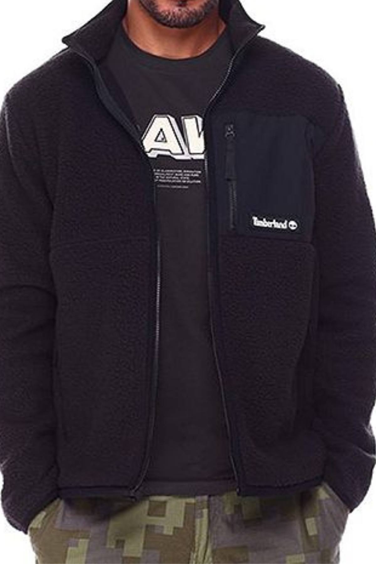 Timberland Yc Outdoor Archive Colorbvlocked Fleece Jacket Black