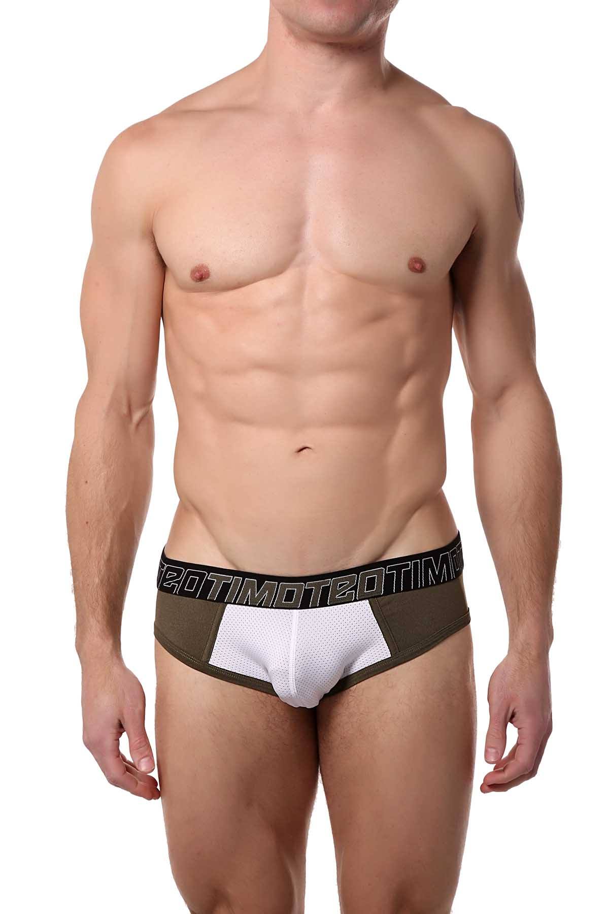 Timoteo Army-Green Aero-Tech Jock-Brief
