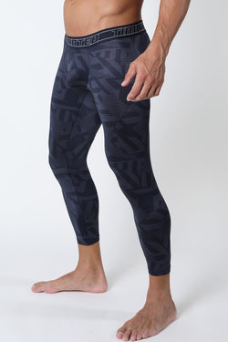 Timoteo Black Active Sport Compression Legging Pant thumbnail 2